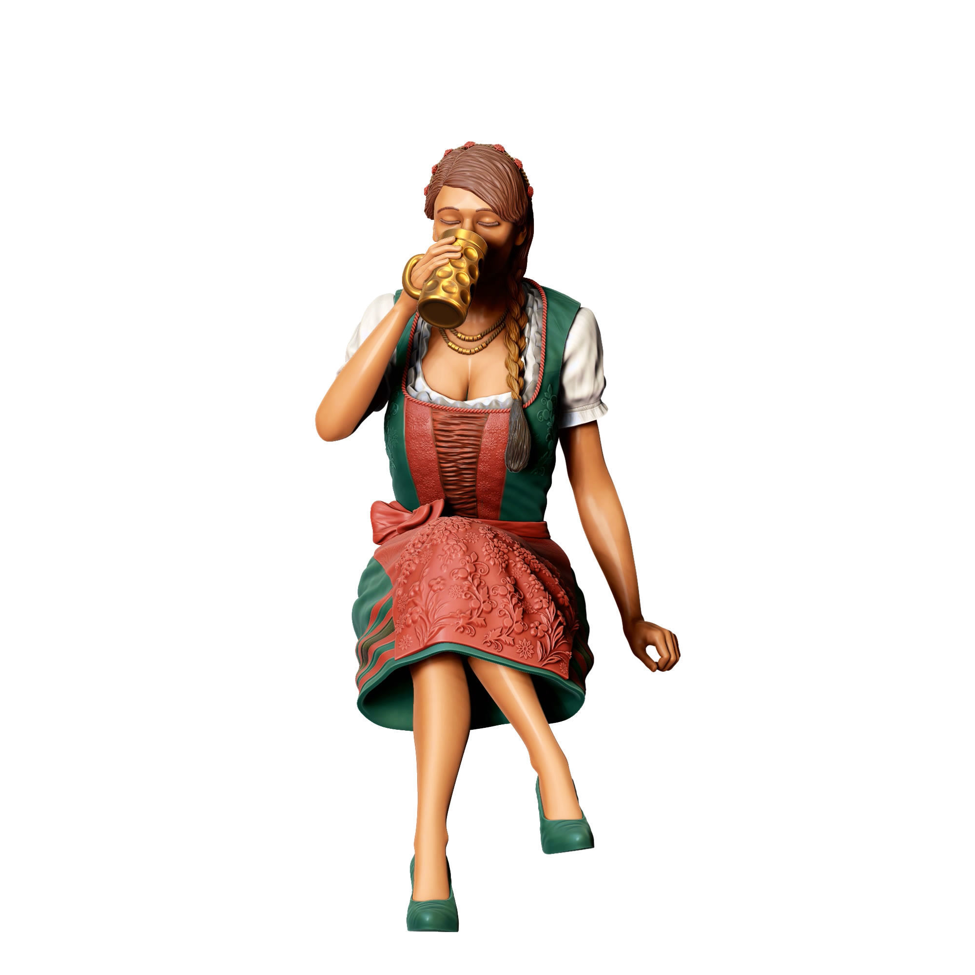 N3 Oktoberfest Style sitting drinking beer 3D print model_29