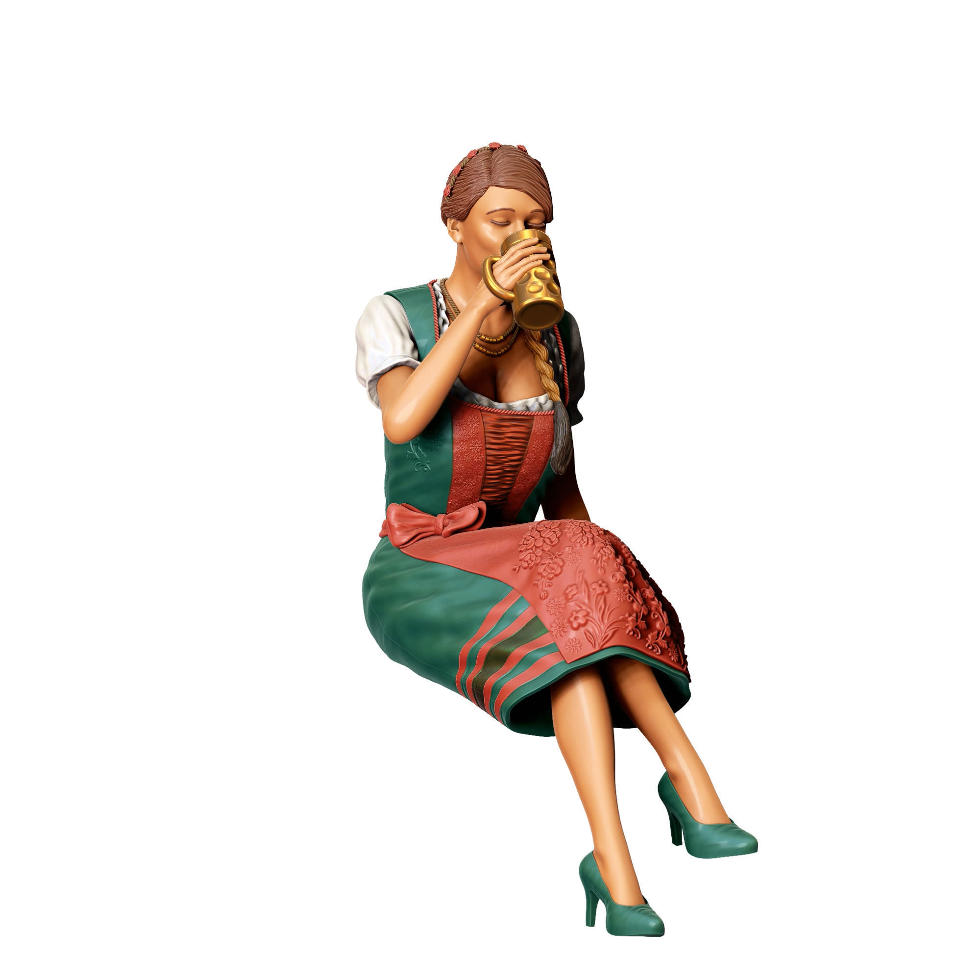 N3 Oktoberfest Style sitting drinking beer 3D print model_2
