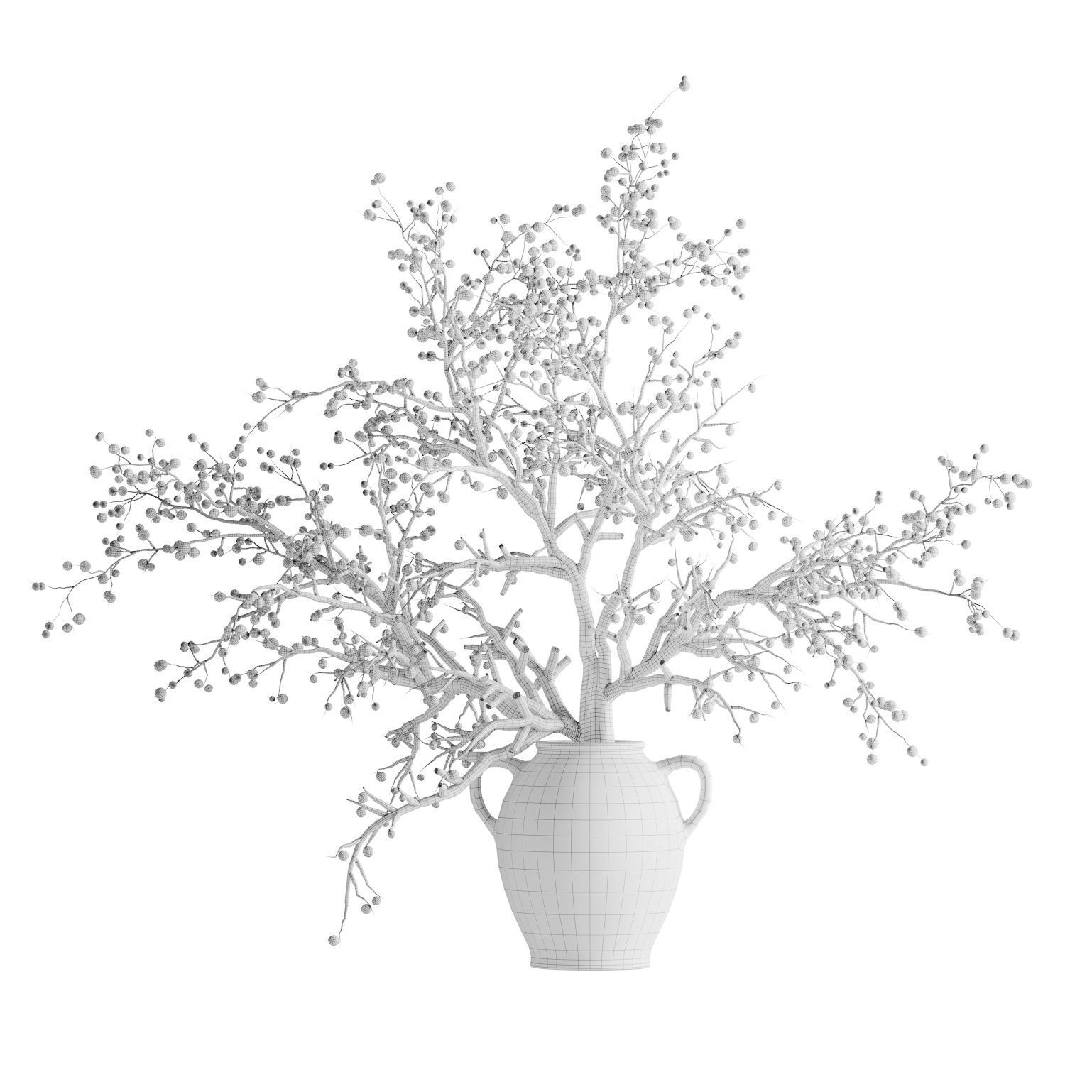 Indoor dry potted plants 3D model_4