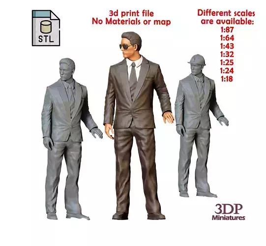 N3 Bodyguard taking care of celebrity holding car door 3D print model