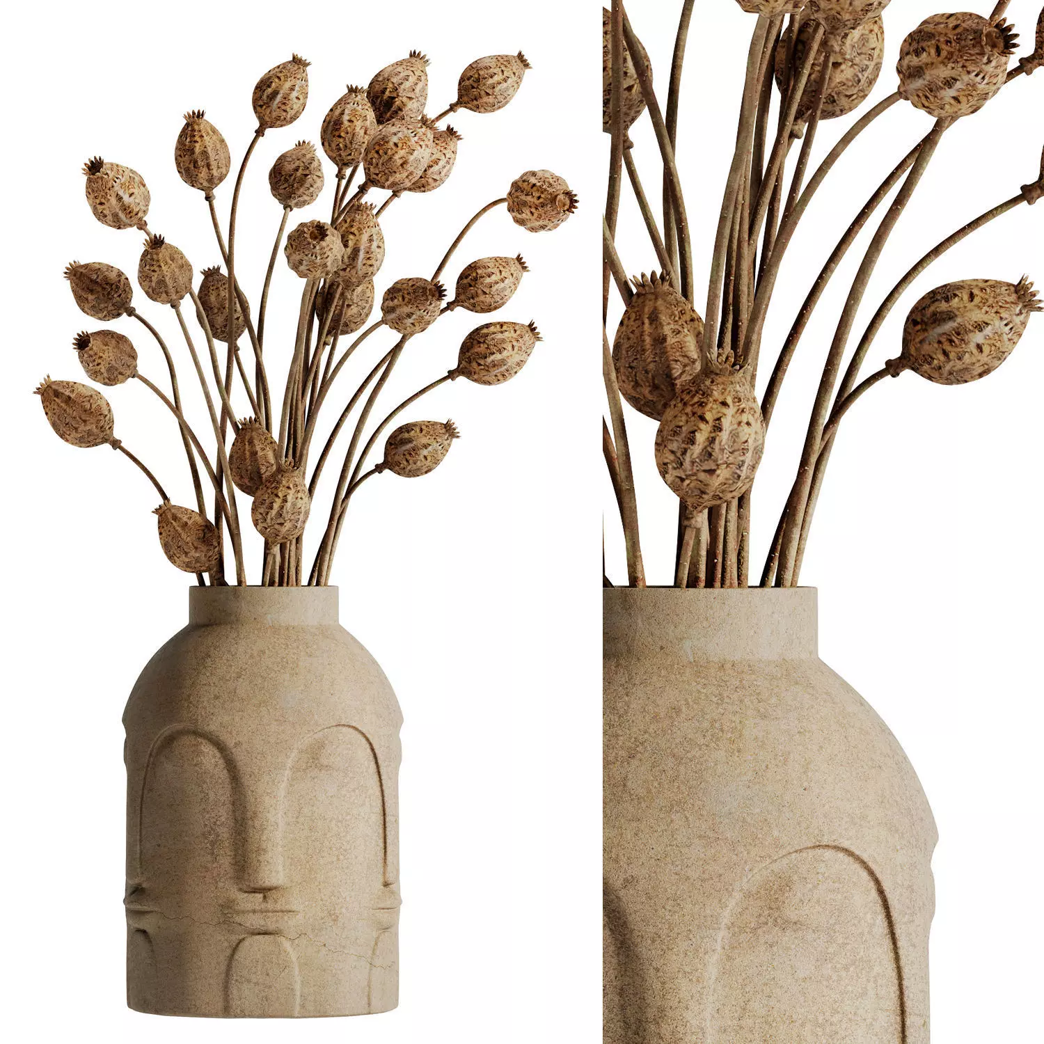 bouquet of bulbous fruits inserted into a sculpture 3D model
