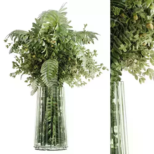 plant bouquet inserted into glass 03
