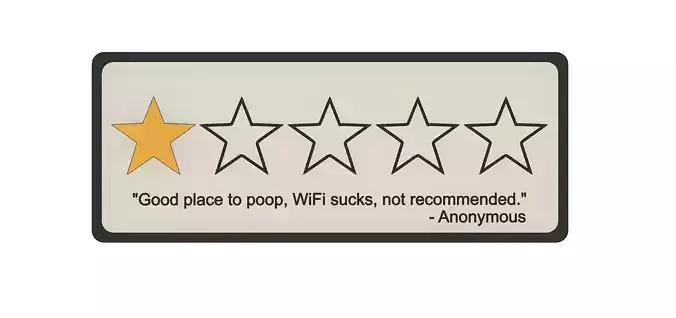 1 Star Wifi Sucks Poop Review Sign 3D print model