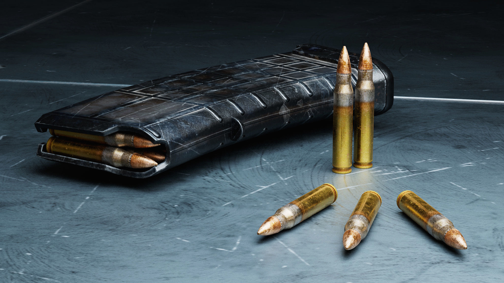 AUG Rifle Low-Poly Model Low-poly 3D model_2