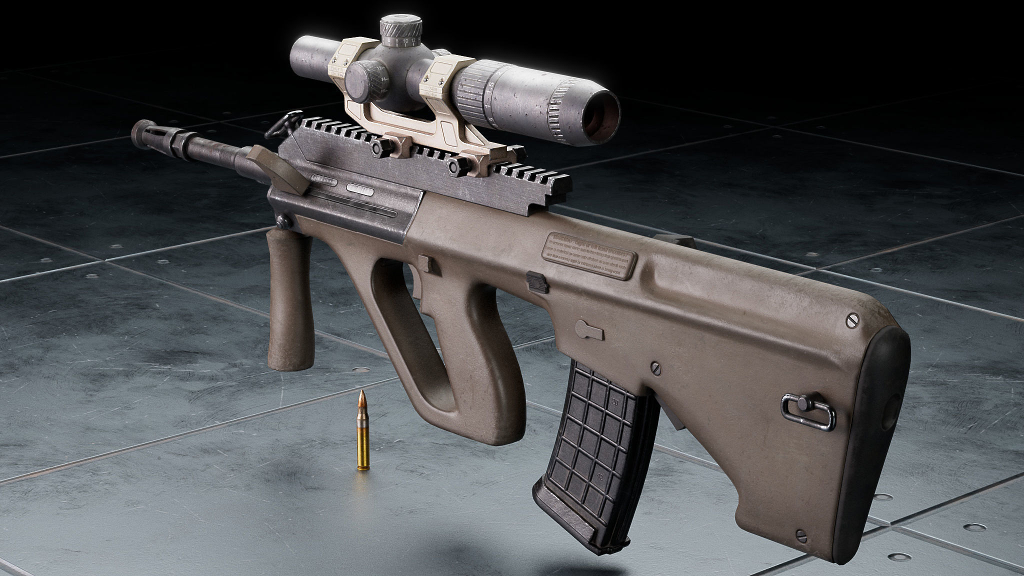 AUG Rifle Low-Poly Model Low-poly 3D model_1