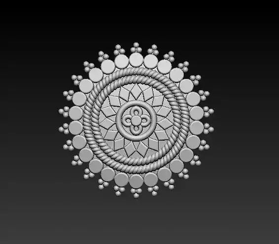 Round Rosette Ornament Model 3D Printable STL FIle