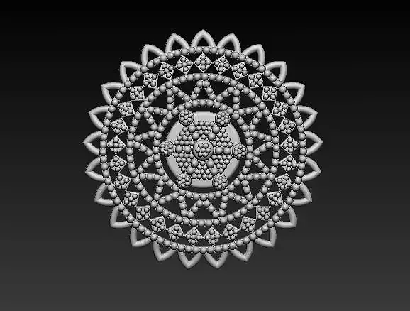 Round ornate pattern 3D Printable Model STL FIle