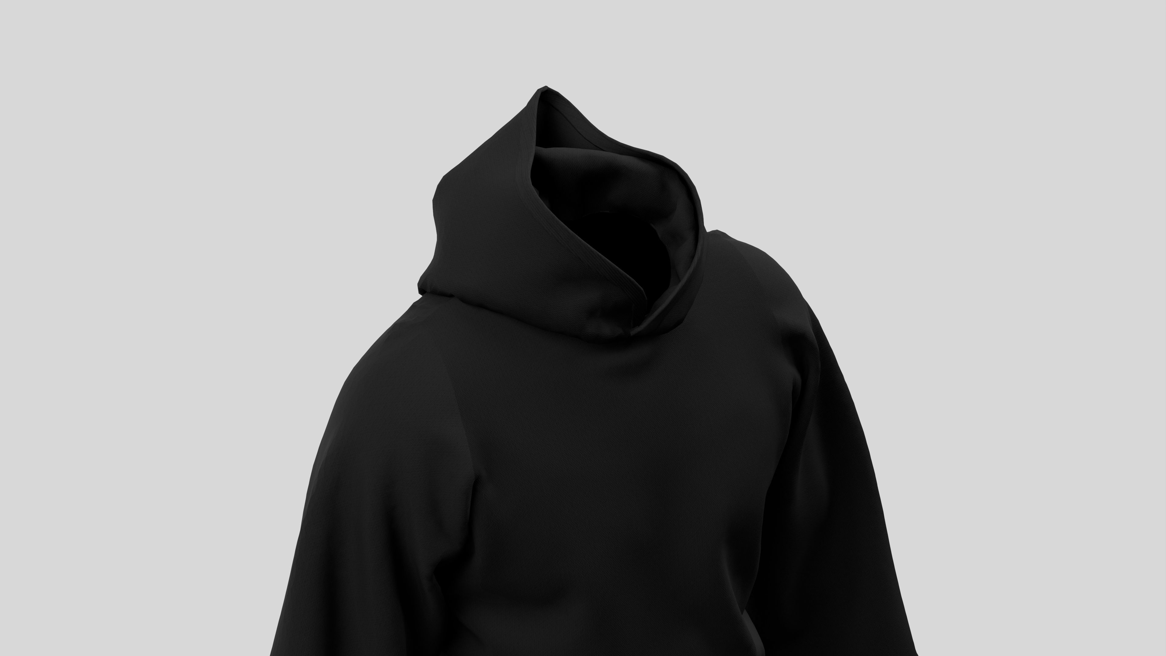 Hoodie Black 3D model_4