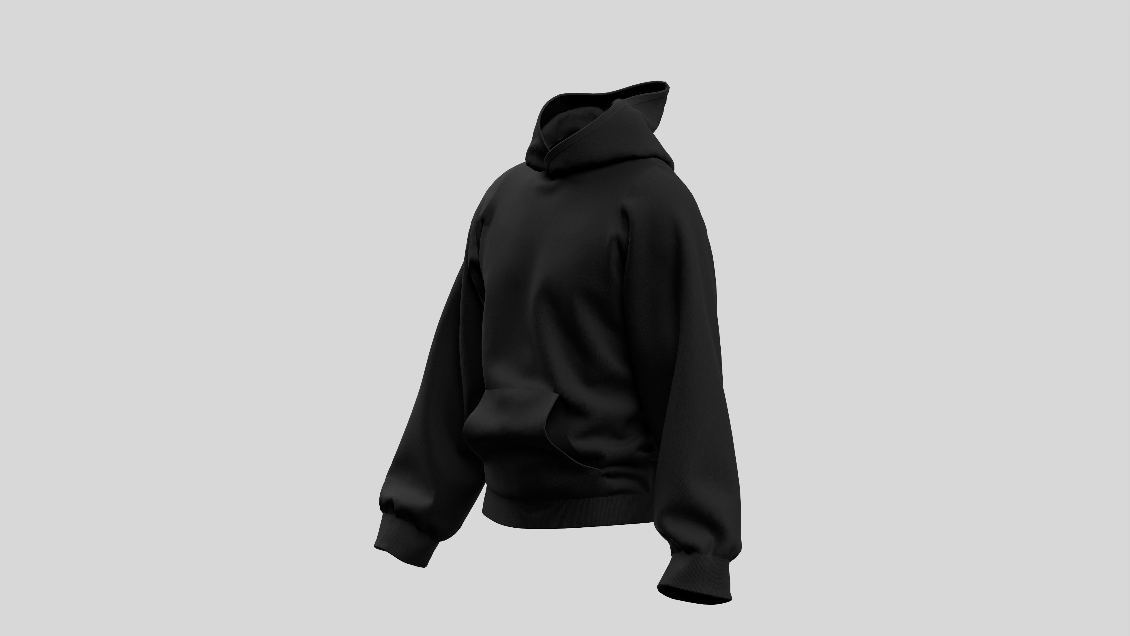 Hoodie Black 3D model_1