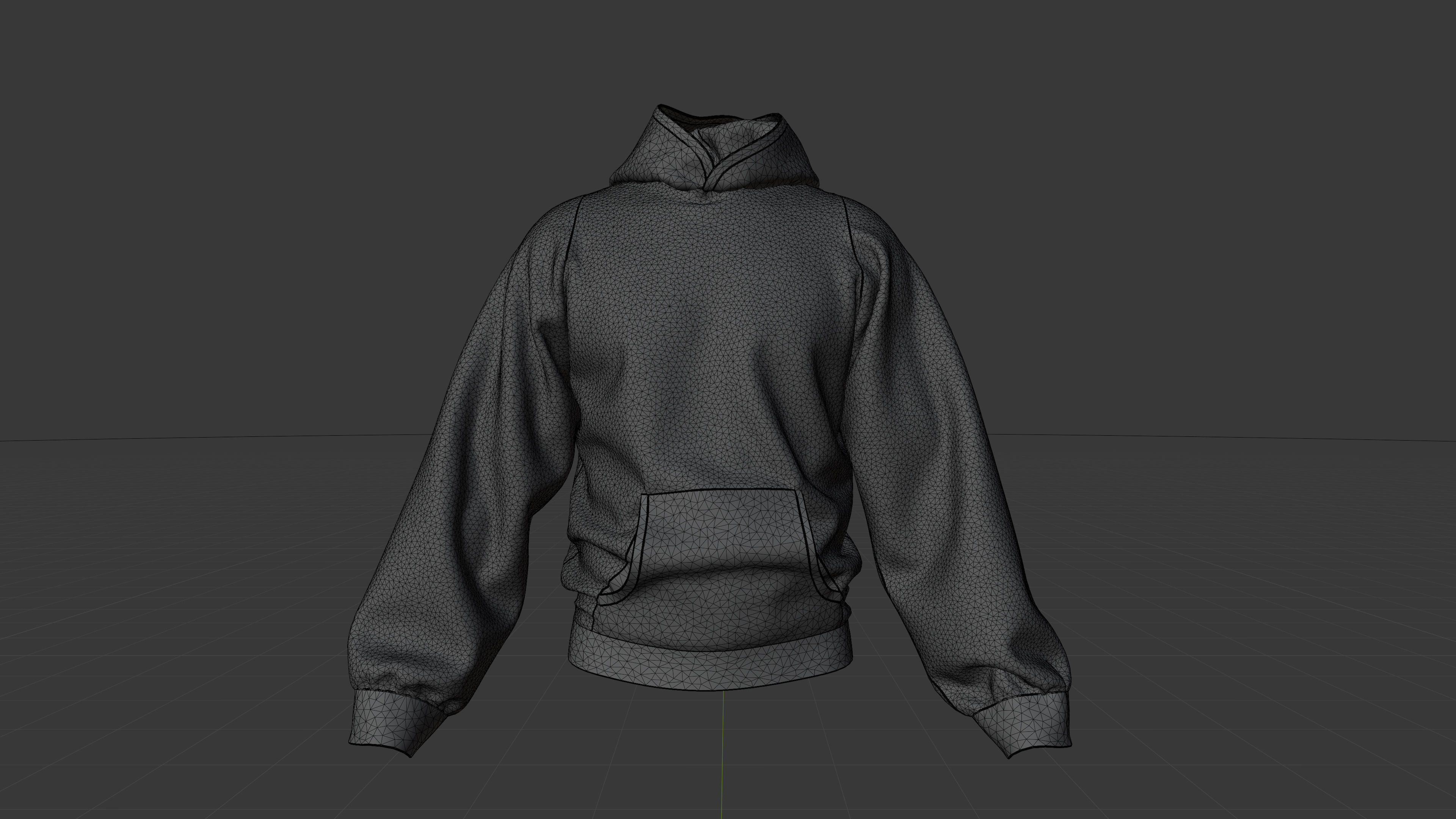 Hoodie Black 3D model_5