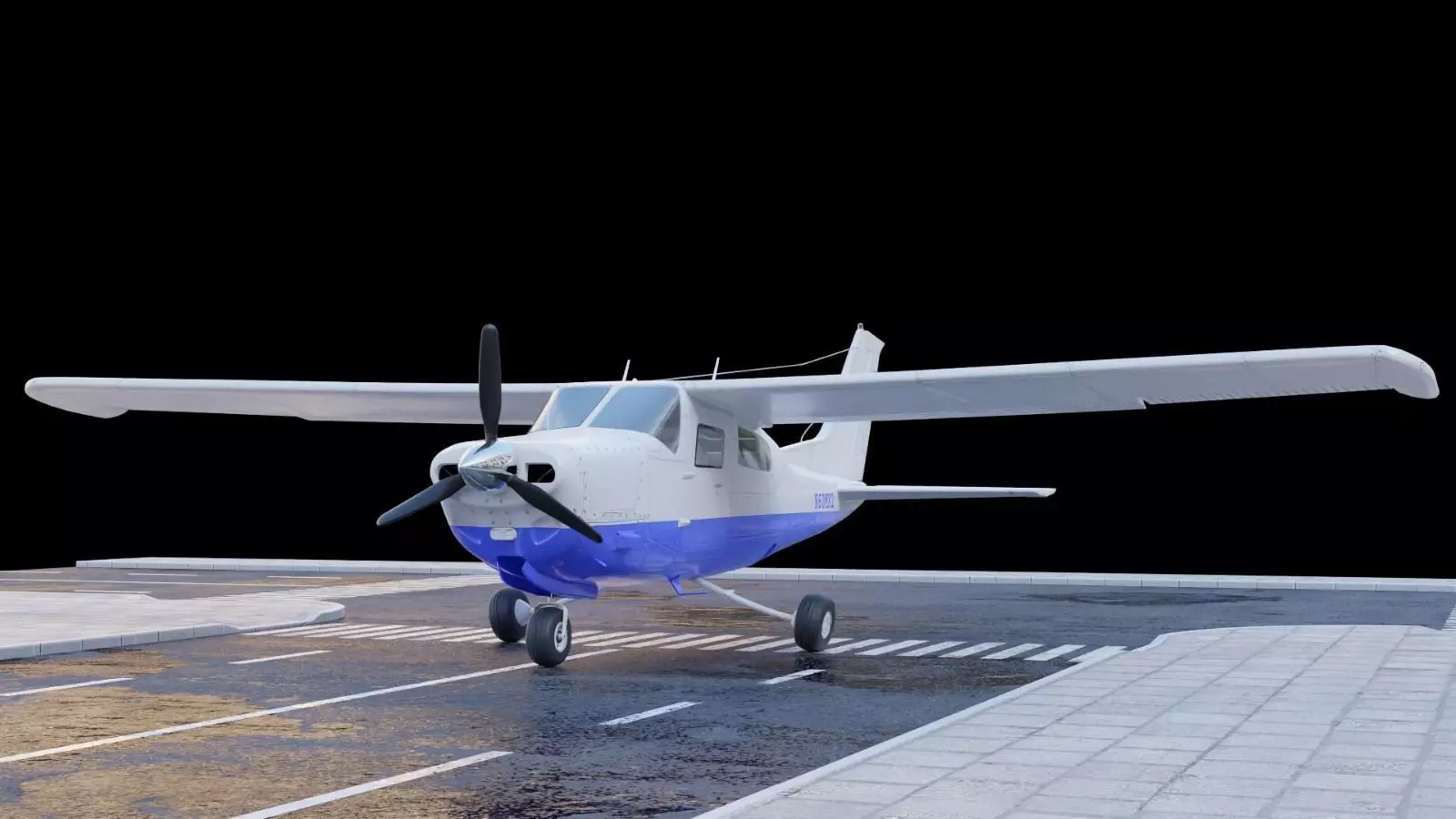 Airplane Cessna 210 Centurion 1957 Low-poly 3D model_0