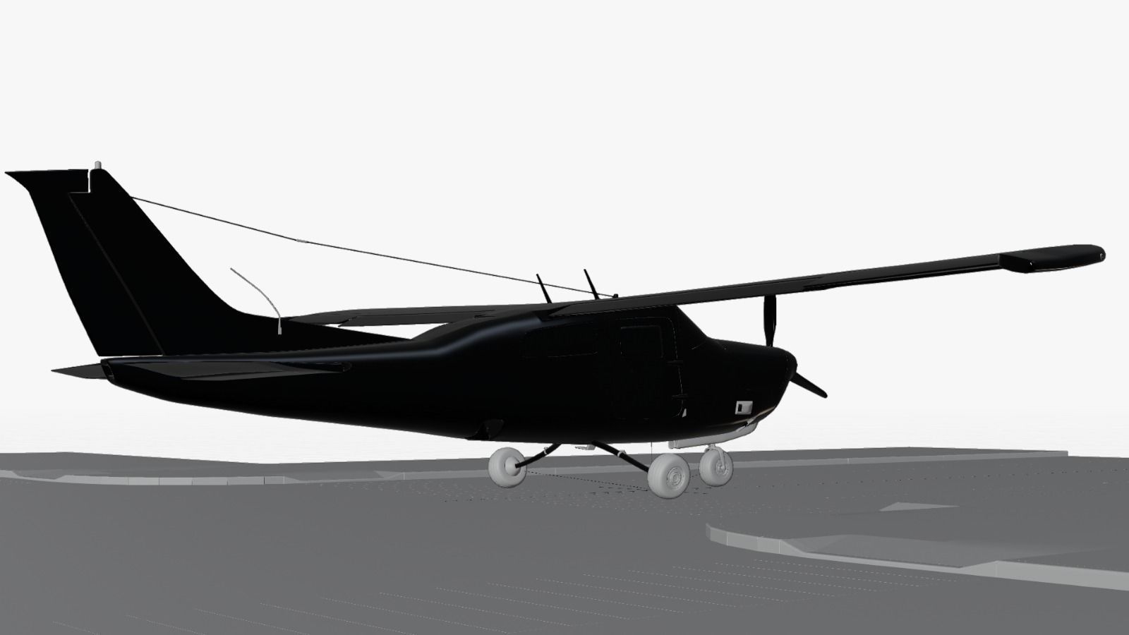 Airplane Cessna 210 Centurion 1957 Low-poly 3D model_4