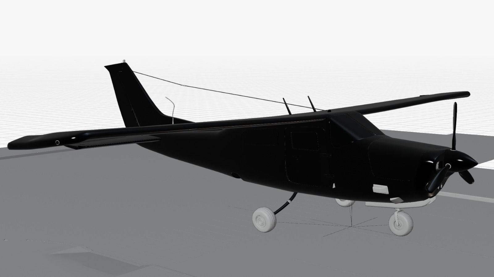 Airplane Cessna 210 Centurion 1957 Low-poly 3D model_3