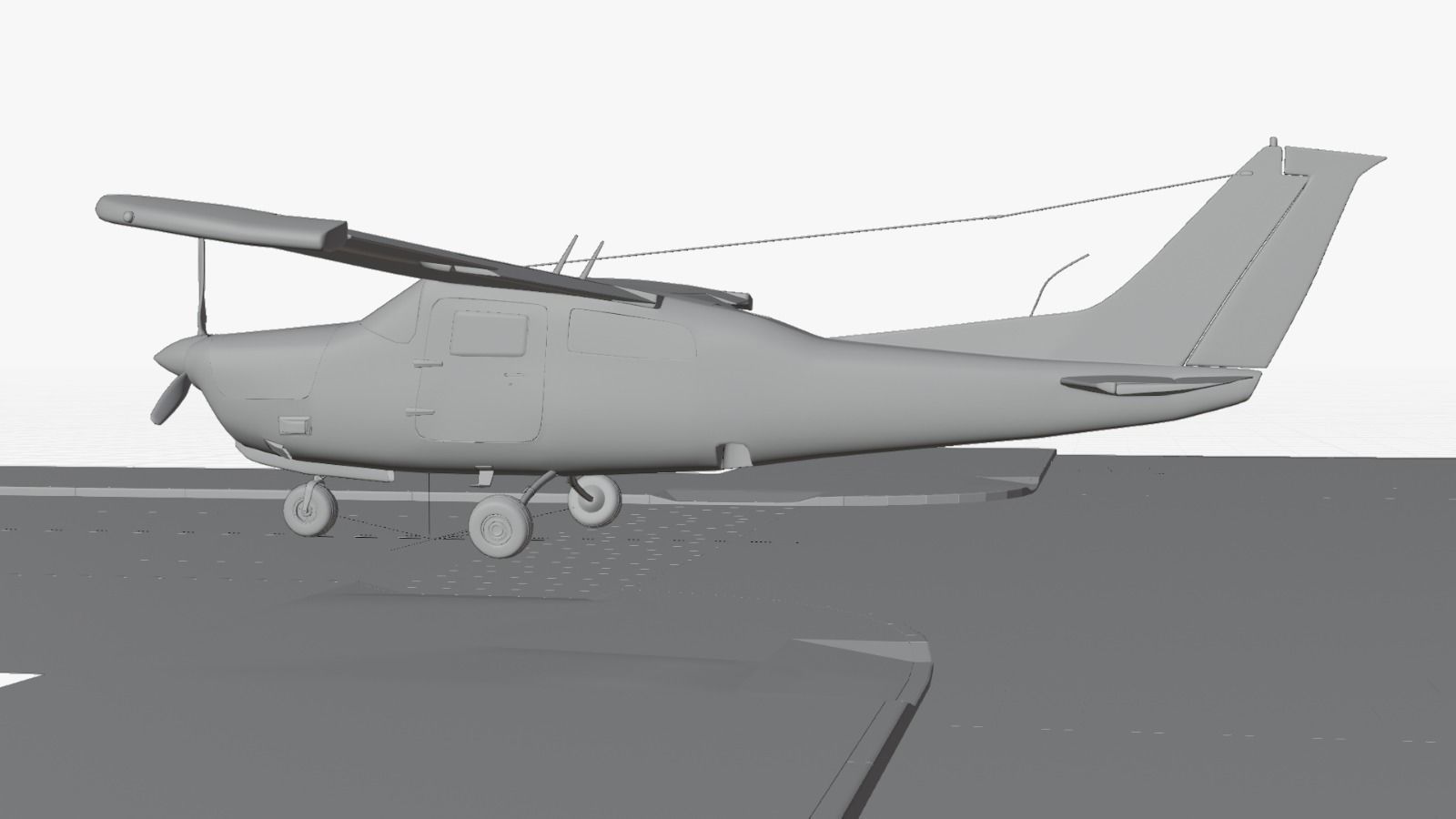 Airplane Cessna 210 Centurion 1957 Low-poly 3D model_2