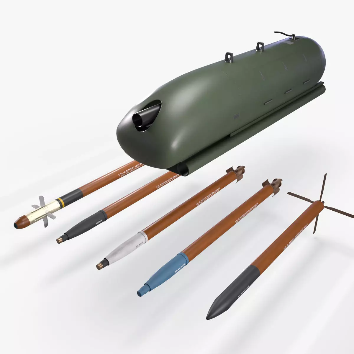  FN Herstal RMP Machine Gun Pod Low-poly 3D model_0