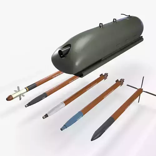  FN Herstal RMP Machine Gun Pod Low-poly 3D model