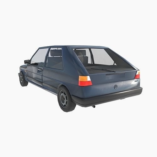 VW Volkswagen golf 2 Low-poly 3D model 3
