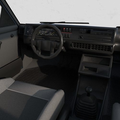 VW Volkswagen golf 2 Low-poly 3D model 6