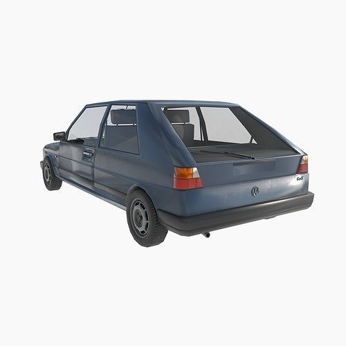 VW Volkswagen golf 2 Low-poly 3D model 4