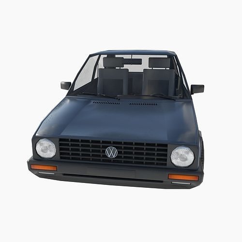 VW Volkswagen golf 2 Low-poly 3D model 5