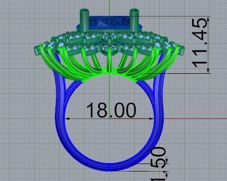 Oval Cluster Ring 4647 3D print model_5