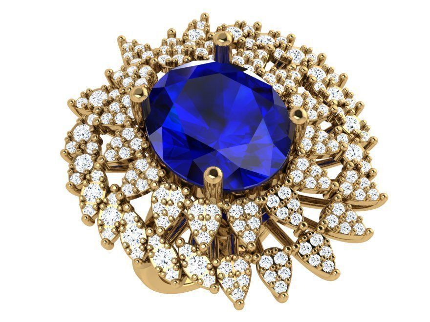 Oval Cluster Ring 4647 3D print model_1