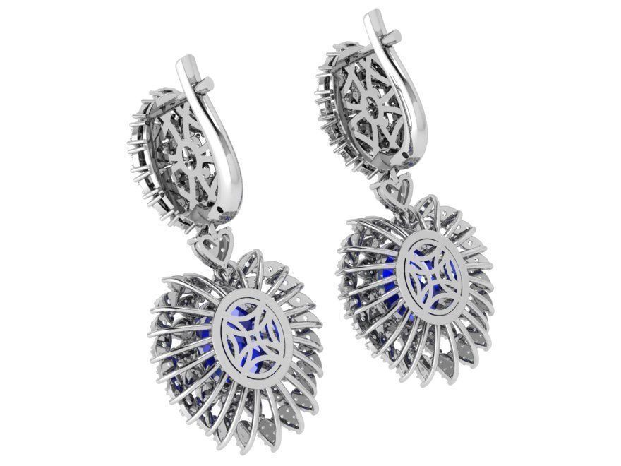 Oval Cluster Earring 4648 3D print model_3