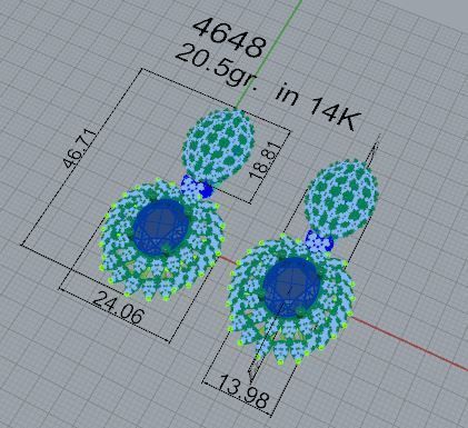 Oval Cluster Earring 4648 3D print model_7