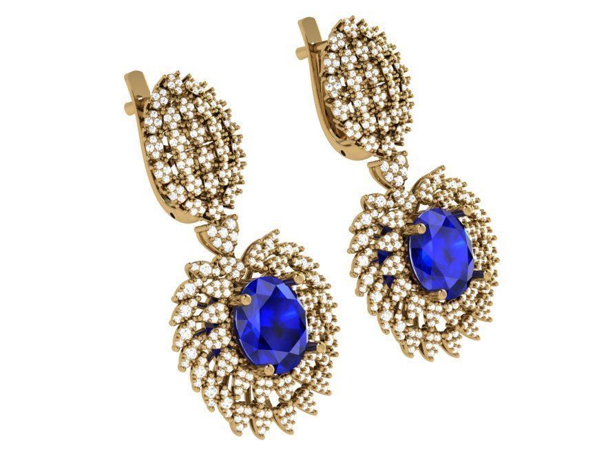 Oval Cluster Earring 4648 3D print model_1