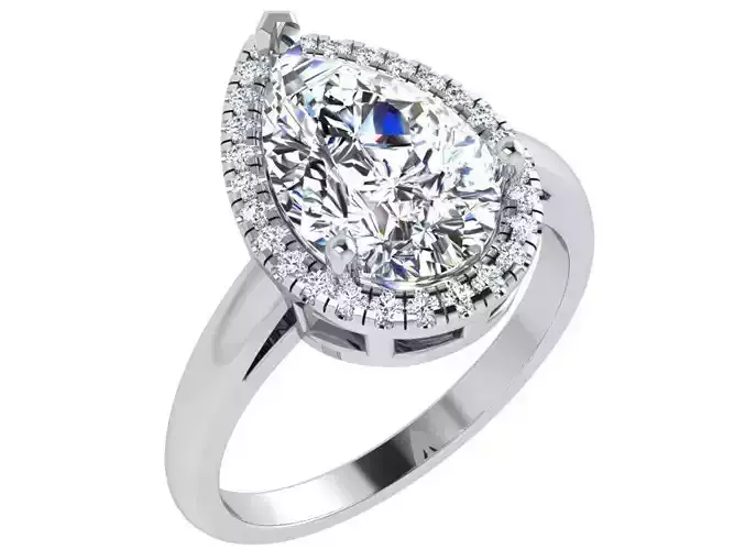Pear Halo Ring 4665