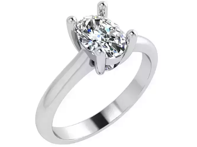Oval Solitaire Ring 4666