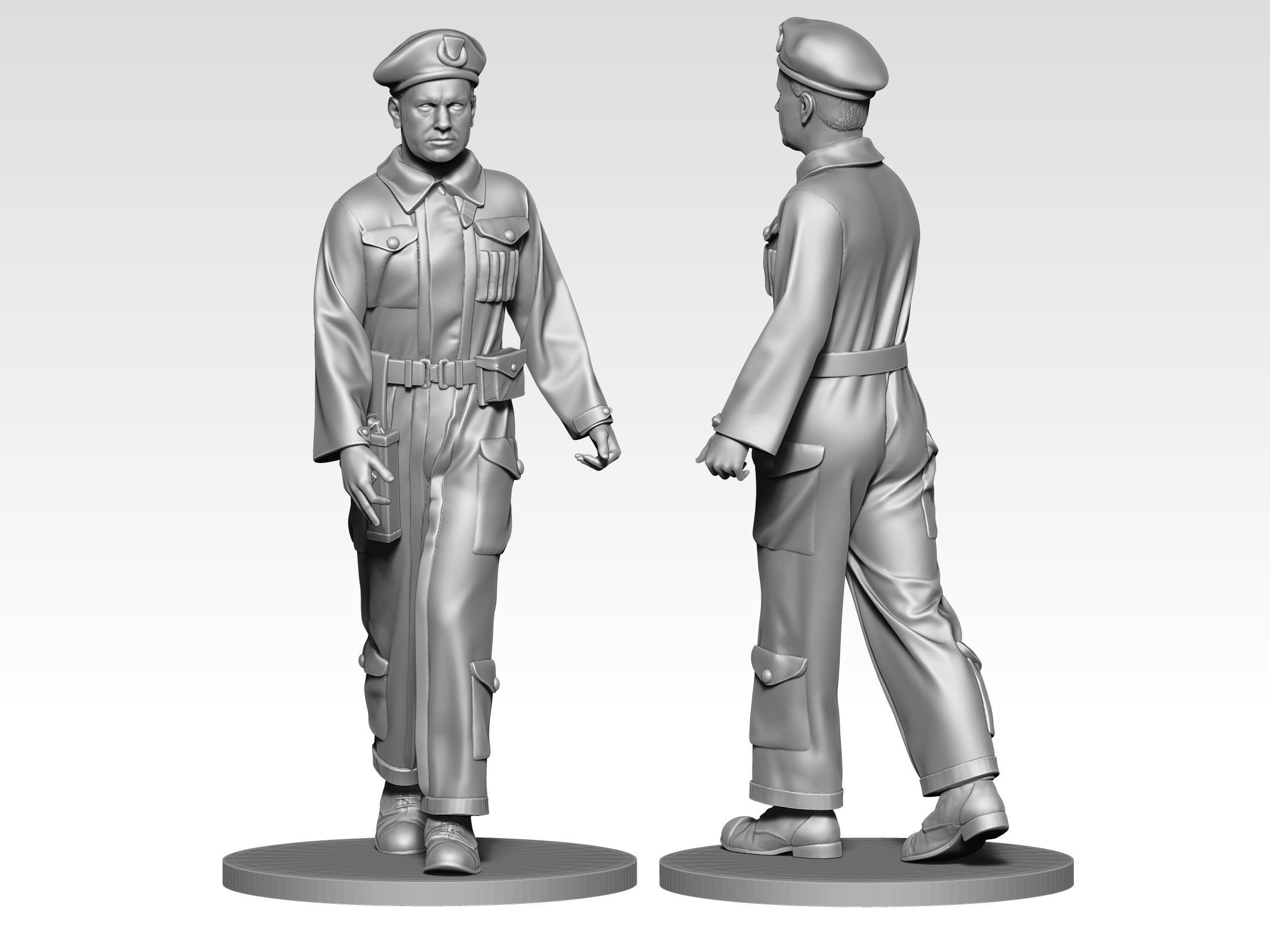  British Tank crew ww2 01 3D print model_1