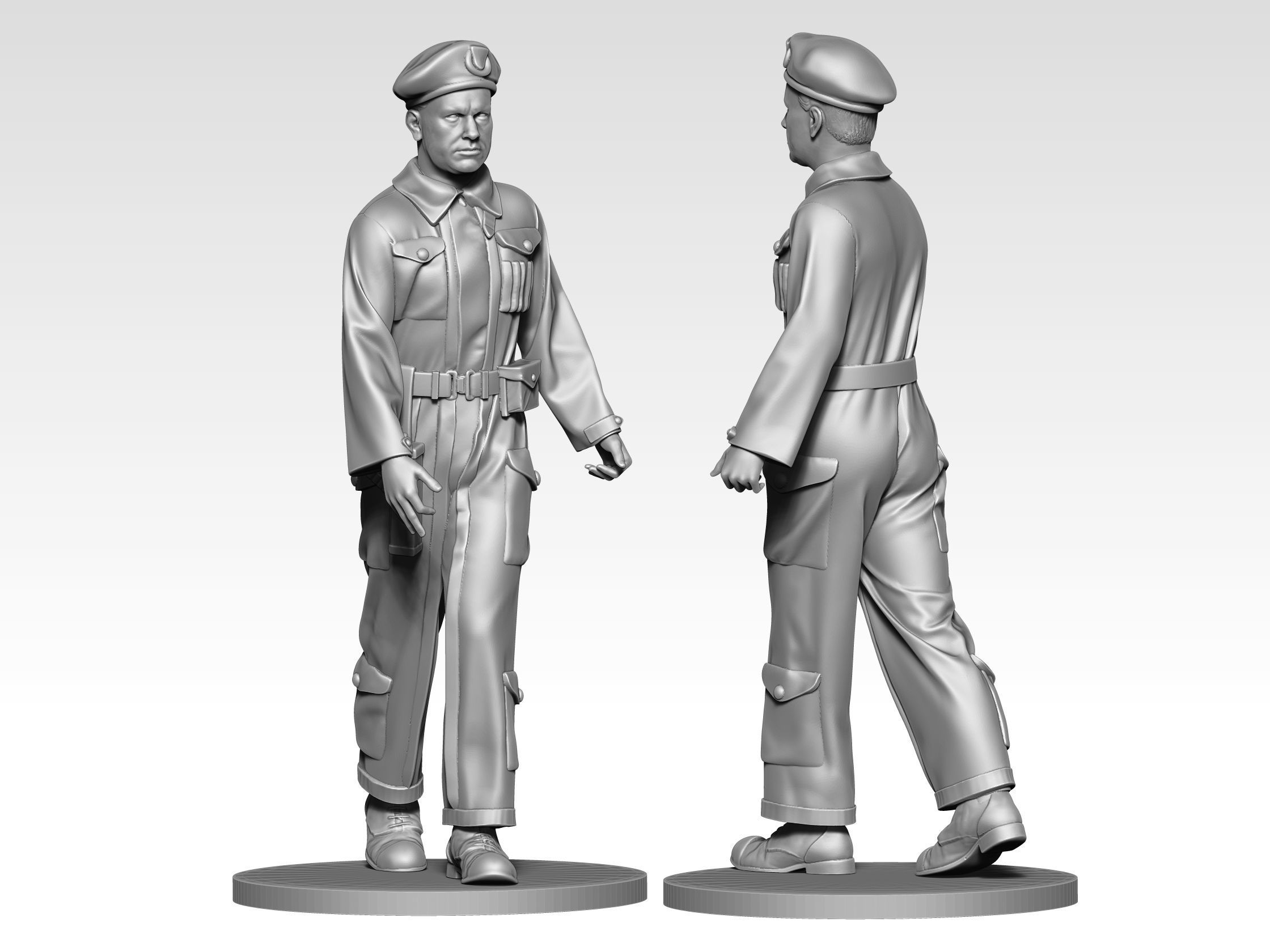  British Tank crew ww2 01 3D print model_2