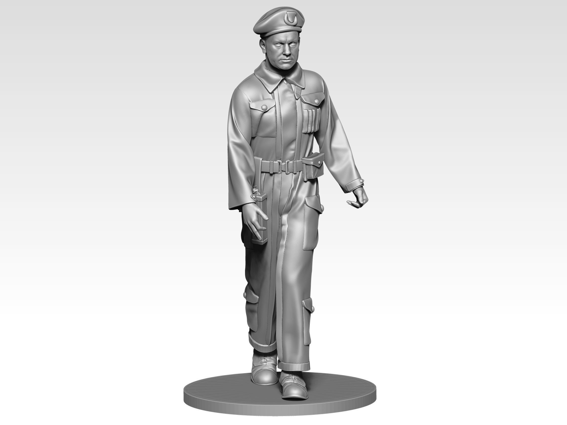  British Tank crew ww2 01 3D print model_4