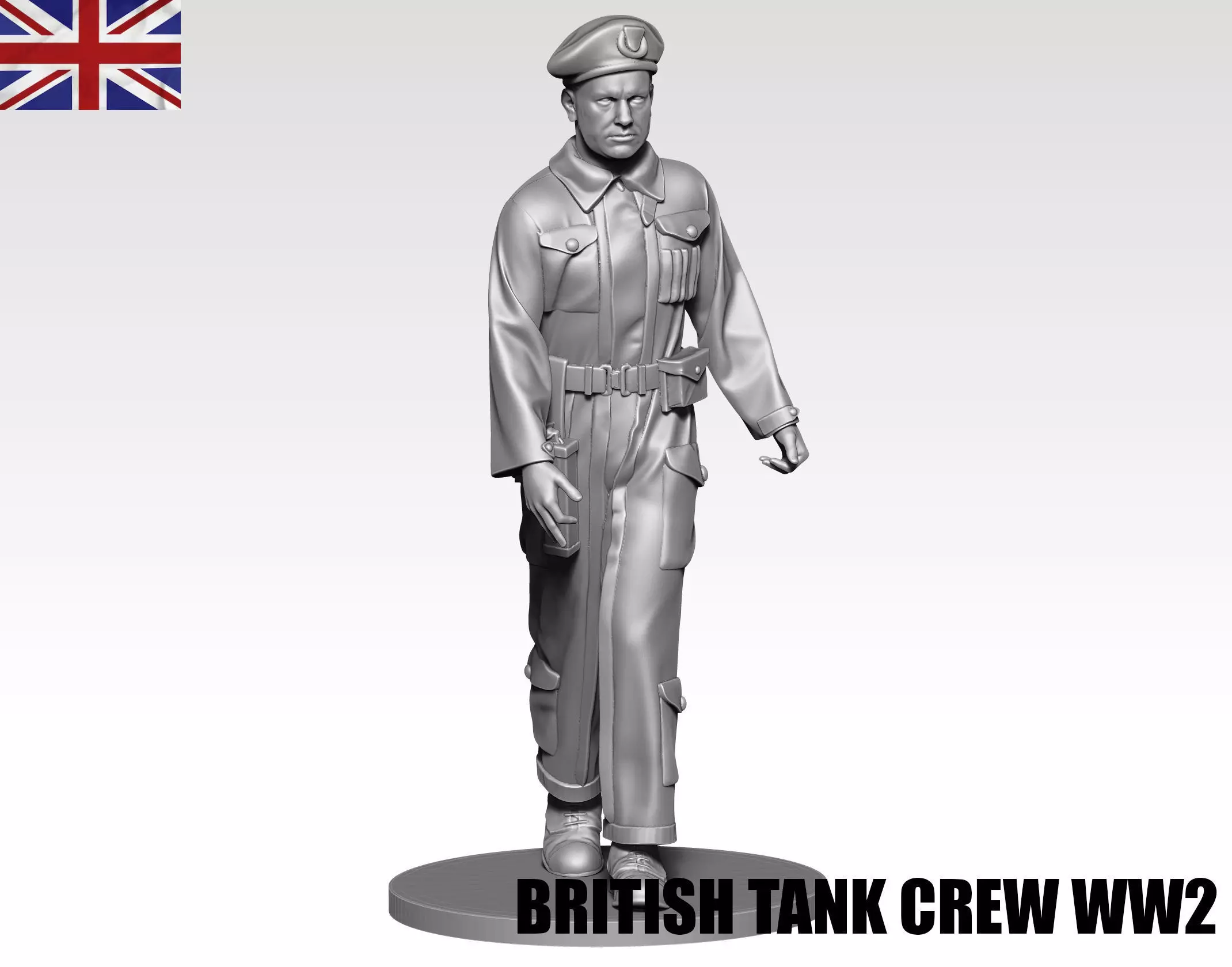  British Tank crew ww2 01 3D print model_0