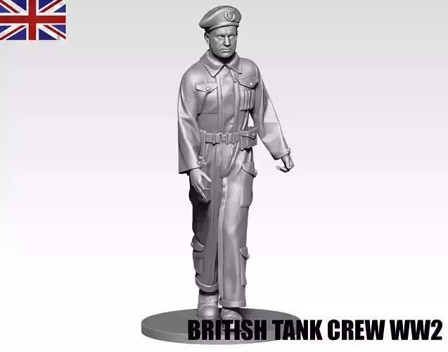  British Tank crew ww2 01 3D print model