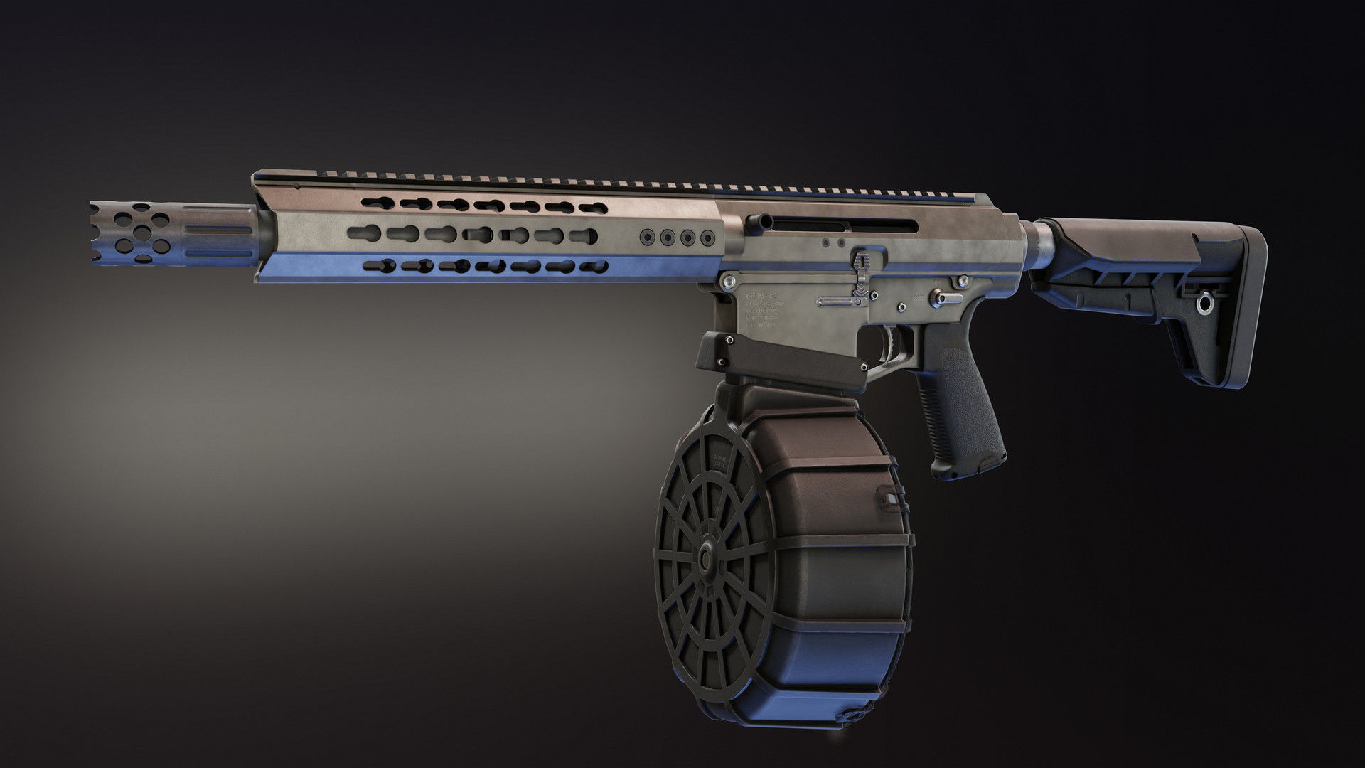 3D model 12 gauge drum magazine VR / AR / low-poly | CGTrader