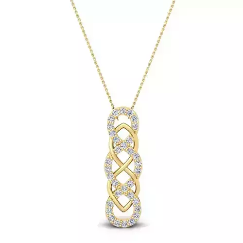 Long Simple Diamond Pendent 3d Model and Render