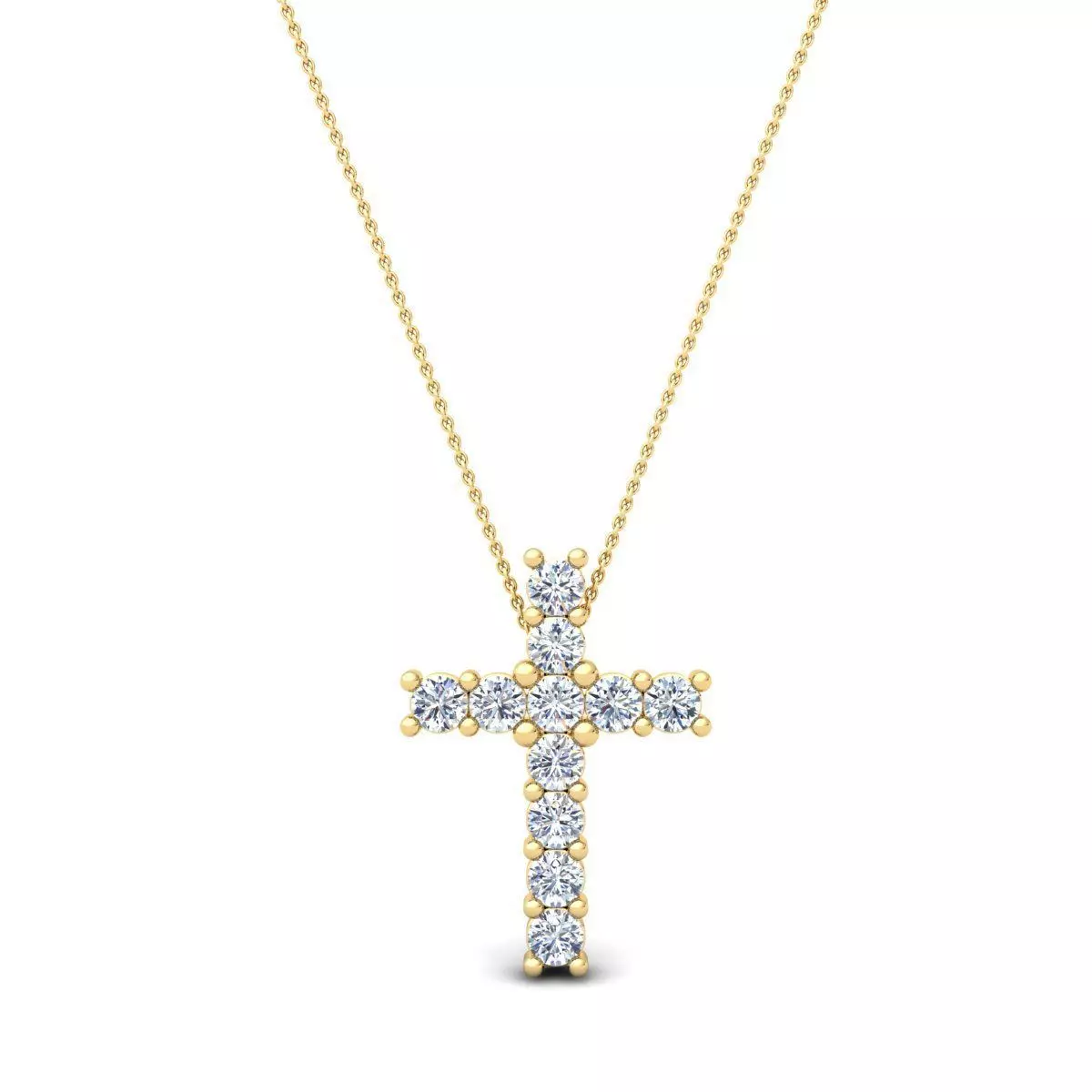 Diamond Cross Pendent 3d Model and Render 3D print model_0