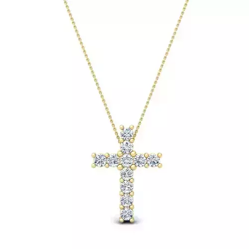 Diamond Cross Pendent 3d Model and Render