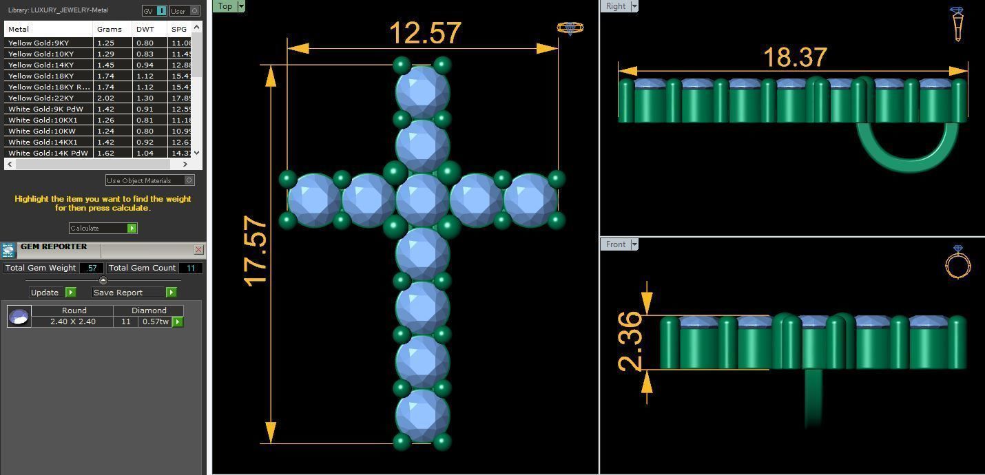 Diamond Cross Pendent 3d Model and Render 3D print model_3