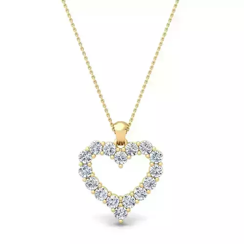Diamond Heart Pendent 3d Model