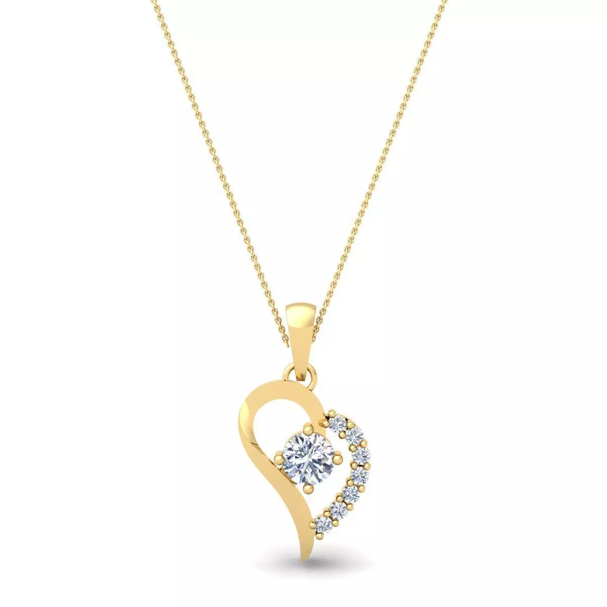 Heart Diamond Pendent 3d Model 3D print model_0