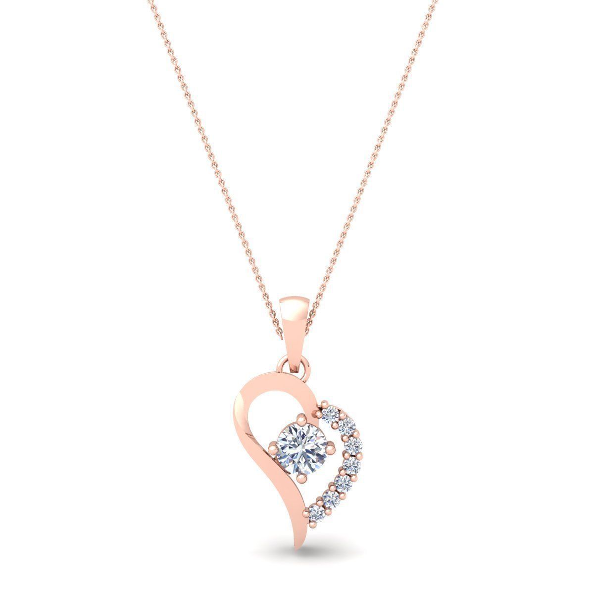 Heart Diamond Pendent 3d Model 3D print model_2