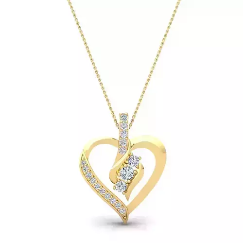 Heart Diamond Pendent 3d Model and render