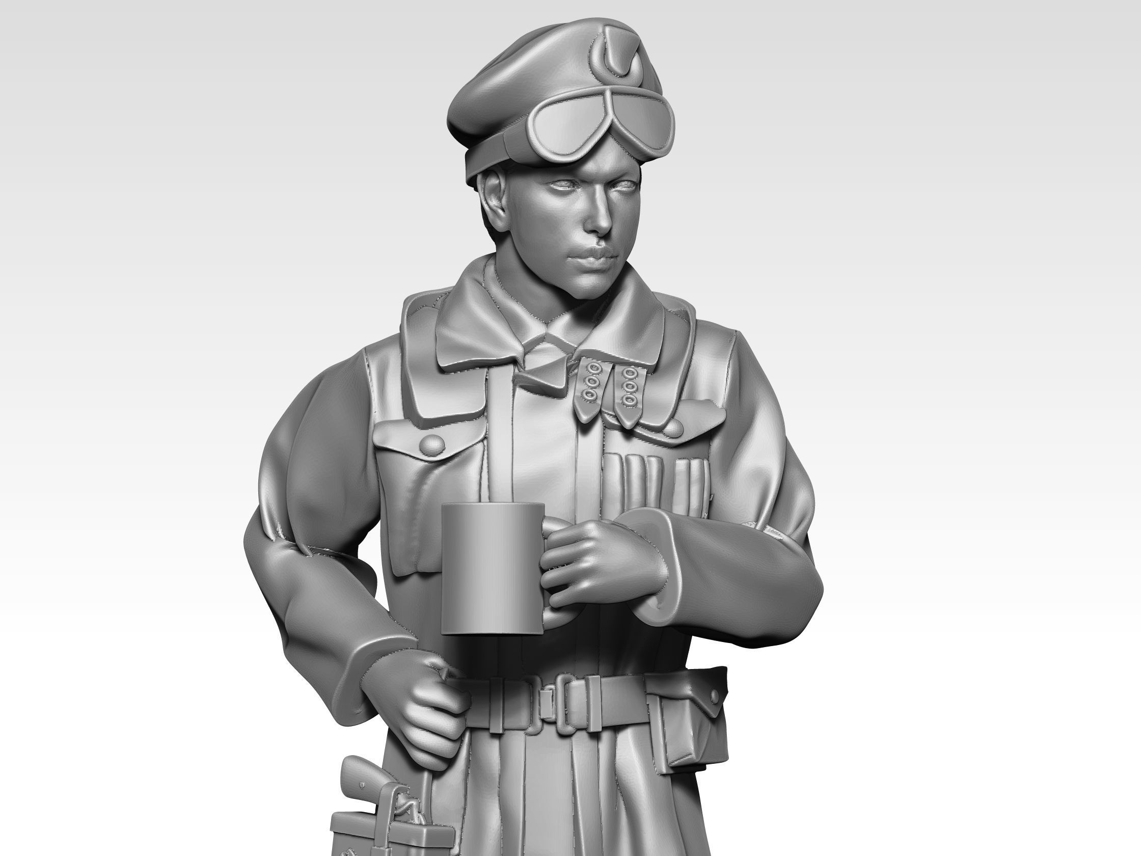 British Tank crew ww2 04 3D print model_7