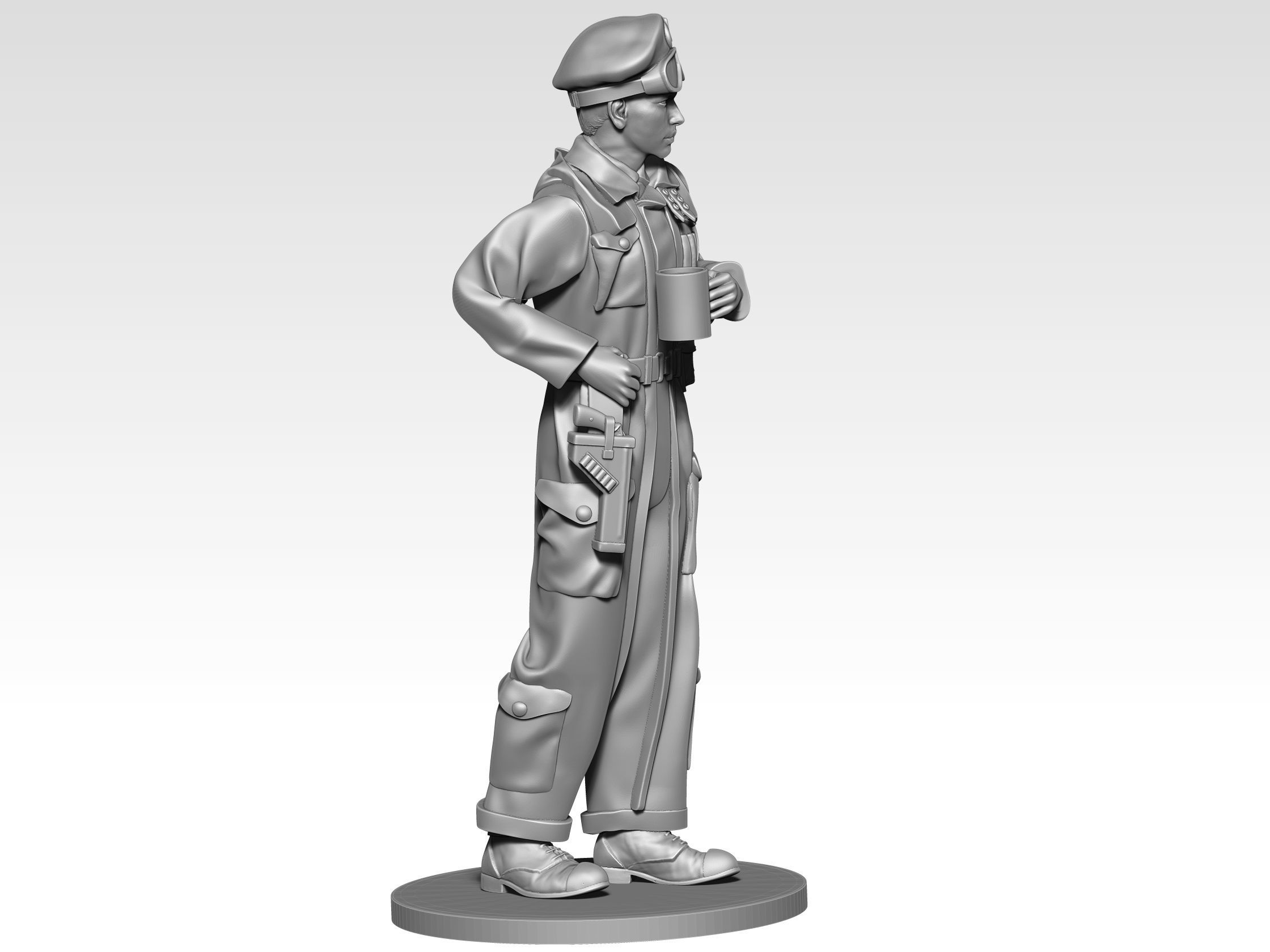 British Tank crew ww2 04 3D print model_6