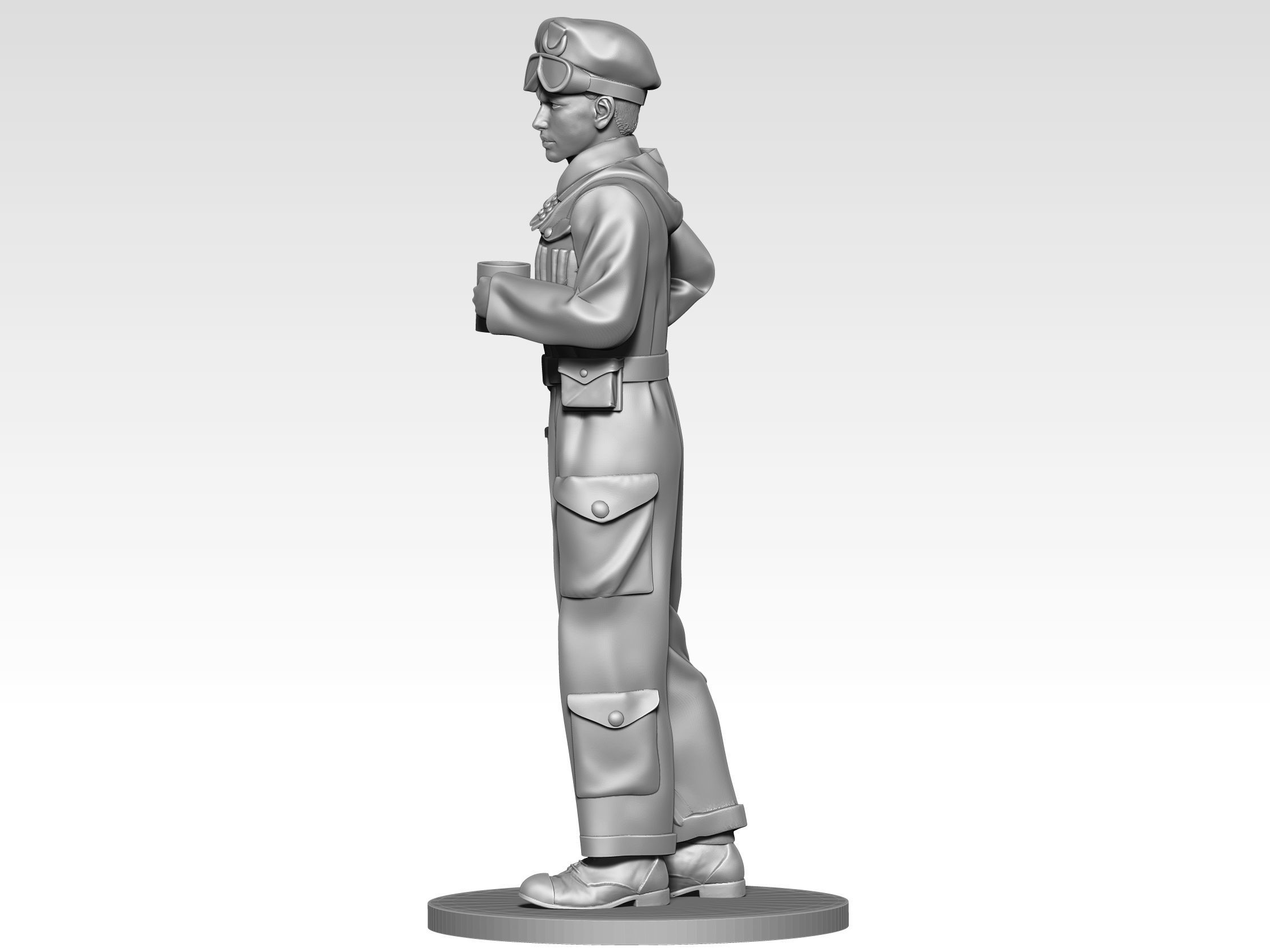 British Tank crew ww2 04 3D print model_3
