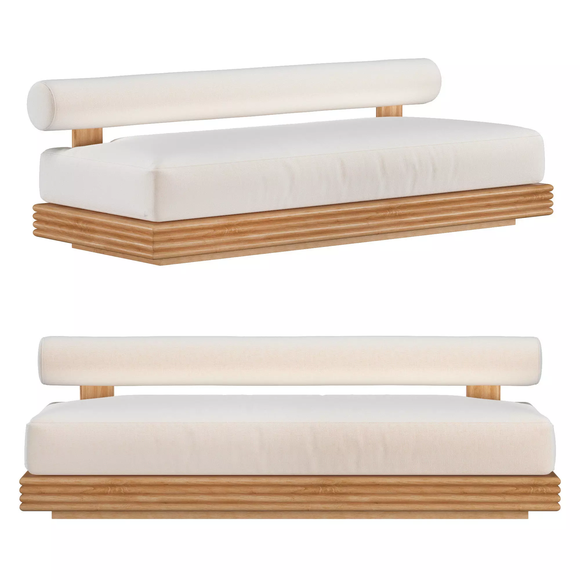 BONDI TEAK ARMLESS SOFA 3D model_0