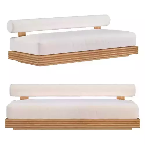 BONDI TEAK ARMLESS SOFA 3D model